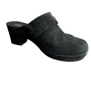 CROCS Black Suede Mule clogs comfort fit slip on shoes size 8w